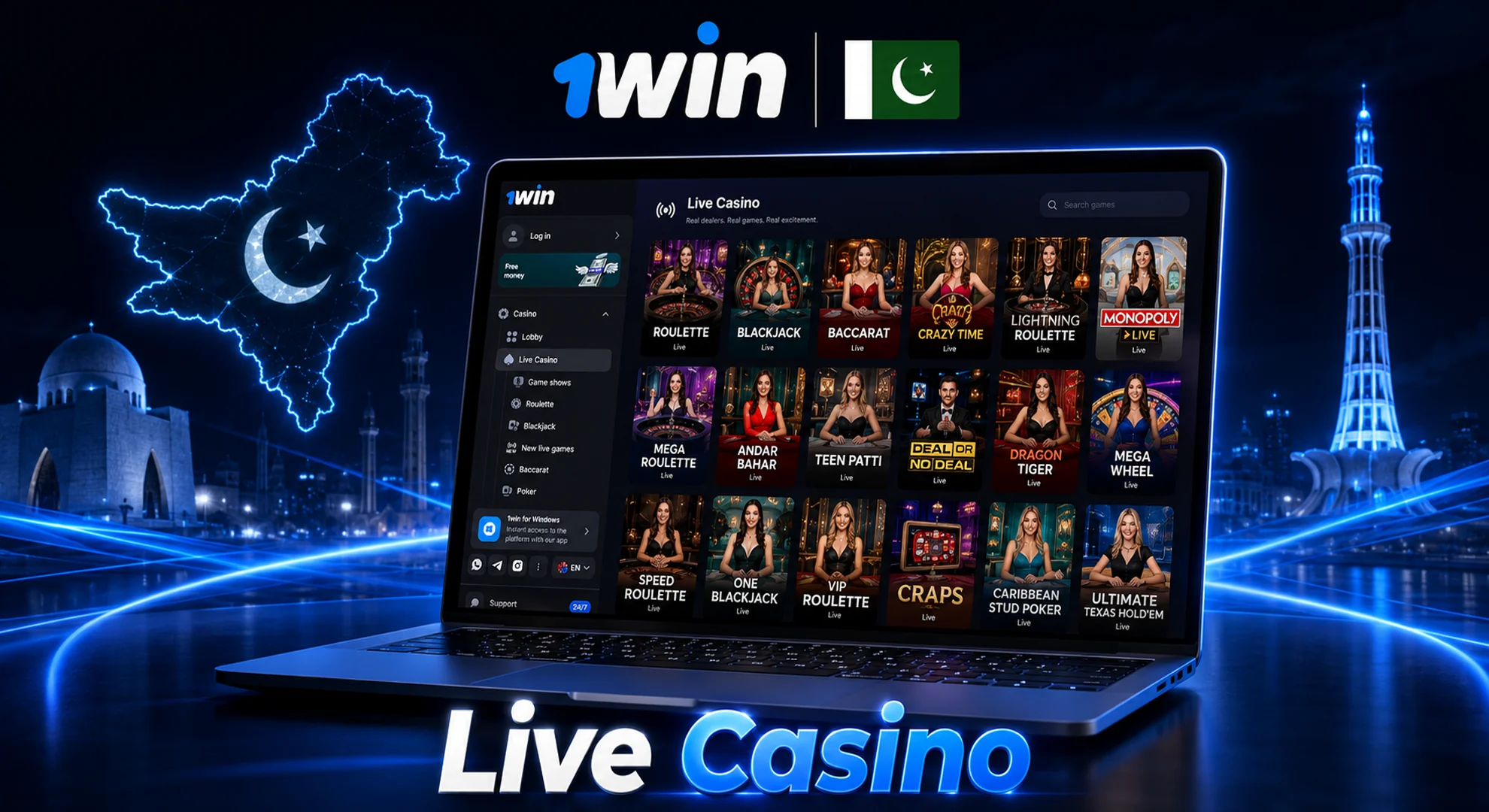 play 1win live casino
