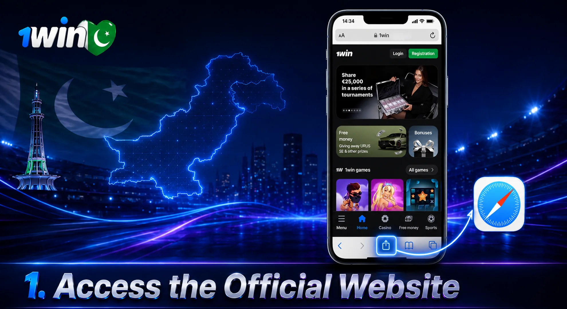 access the official 1win site
