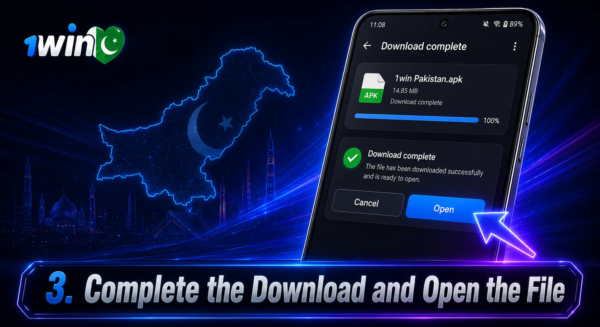 complete the download and open the file