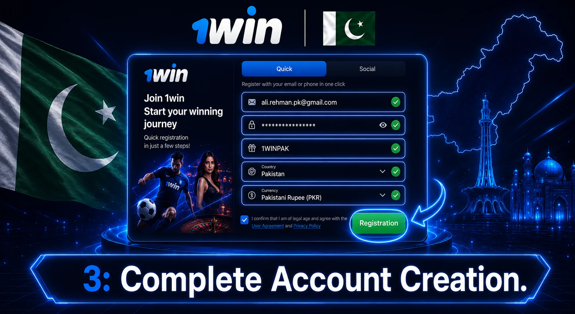 complete account creation