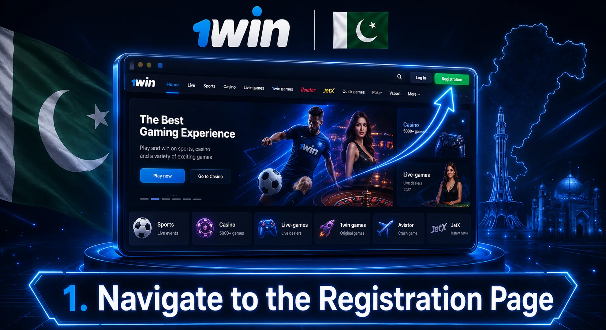 navigate to the registration page