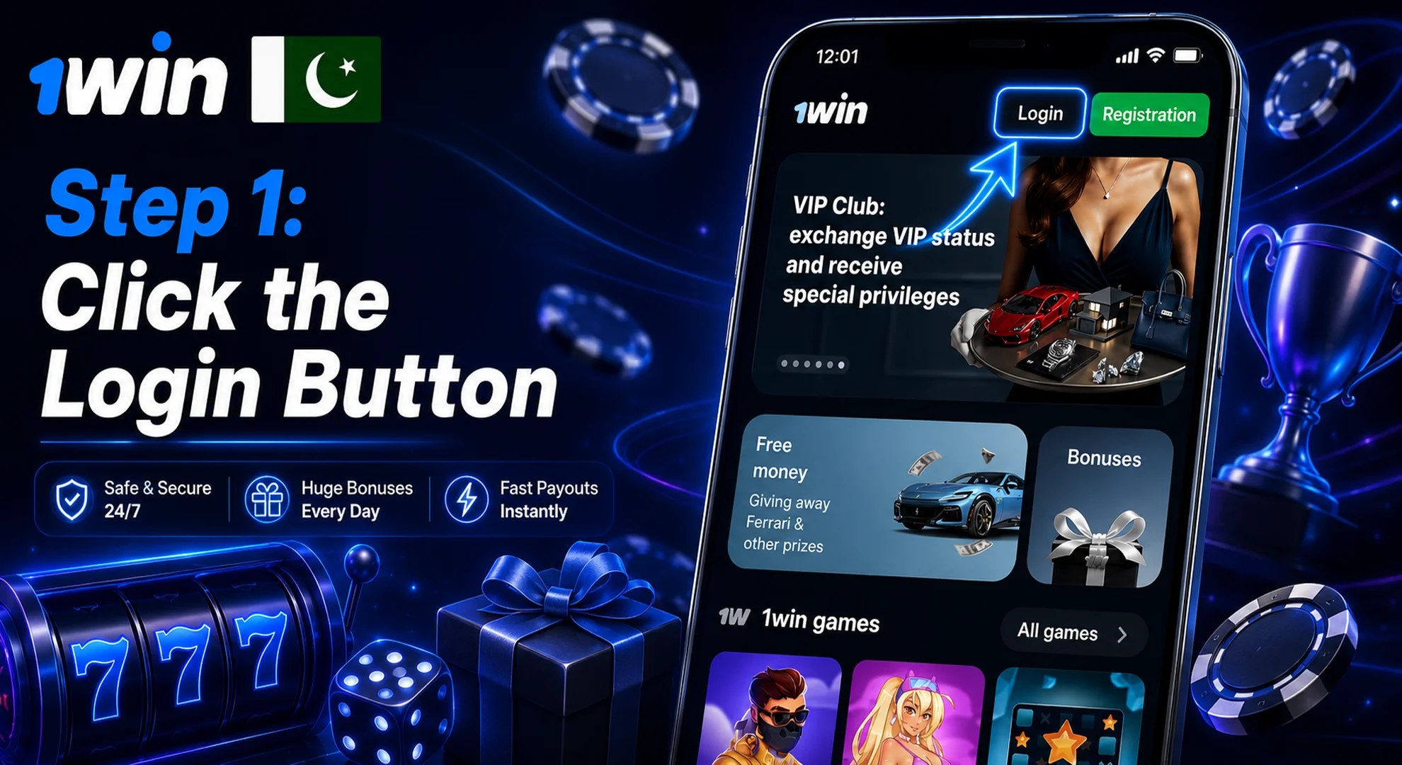 click the login button