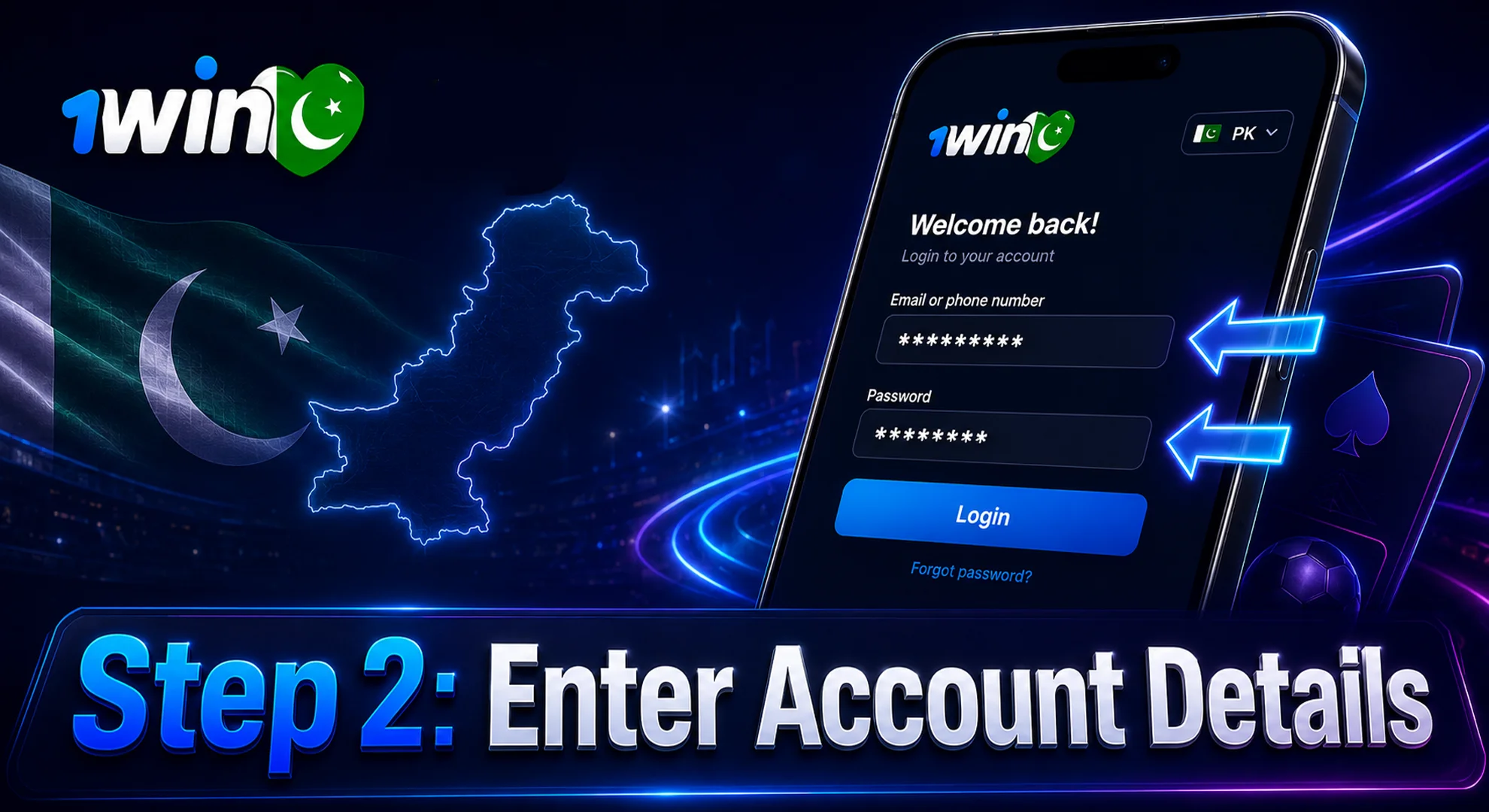 enter your 1win account details